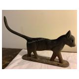 Vtg cast iron cat boot scraper, 16x10x2.75"