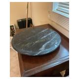 Marble lazy Susan, shows wear, 12" dia