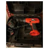 Black & Decker fire storm 9.6 V drill w/battery &
