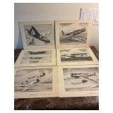 6 WWII Aircraft prints, Ted Gross-artist, W P