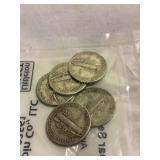 1941-1945 mercury dime set