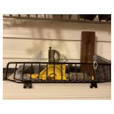Contents only of basket- chalk line, level,