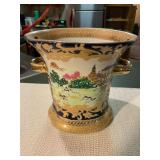 Chinese porcelain vase, fox hunt scene 7 1/4" x