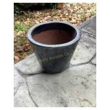 Black Heavy duty terracotta planter pot, 9x8",