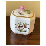 Herend Rothschild, Hungary, bird pattern Lidded