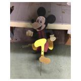 Handmade wood Mickey Mouse whirligig 34"