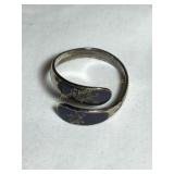 Sterling silver 925 Siam ring, adj size, .08 oz.