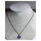 925 Silver necklace, 18", w/heart pendant 1/2ï¿½,