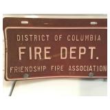 Washington DC Fire Dept friendship fire assoc.