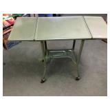 Green metal typewriter table on caster 14ï¿½d x