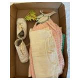 Vintage baby shoes, clothing etc
