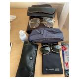 Misc sunglasses, toiletries travel kit,