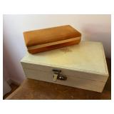 2 Jewelry boxes w/contents, large is 11x8x3.5"