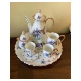 10 Pc porcelain mini tea set, largest piece is