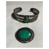 Cuff bracelet & brooch 1 1/4"