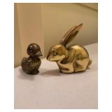 Brass duck- 1/3/4" & bunny-2 3/4ï¿½