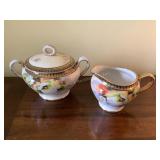 2 Pc Noritake covered sugar bowl & creamer set,