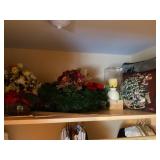 Contents of closet shelf, floral, decor, w