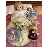 6 Misc dolls, 22" tallest, shows lite wear