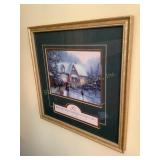 Framed Thomas Kinkade "Skaters on the Pond" 14x14ï¿½