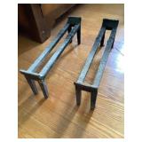 2 Pc. Cast  iron fireplace log holders, 17.5x3x6"