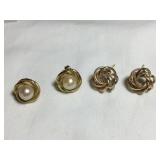 14 kt 2 pr. pierced earrings, .18 oz.