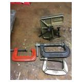 4 clamps & clamp vise - Craftsman,Stanley etc