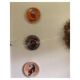 Wall decor-Norman, Rockwell plates, kitten,