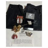 Swarovski Tac pin, brooches 1 1/2" longest