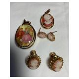 12 kt 1/20 gold filled Clip cameo earrings &