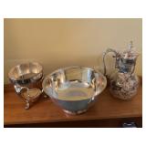 3 Silverplates pieces- carafe, chafing dish