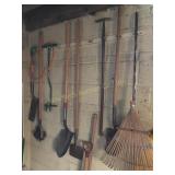 Lawn tools - shovels,rake,metal snow shovel,etc