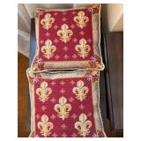 2 needlepoint pillow fleur De Lis Red Beige 14ï¿½ x