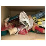 Contents 2 kitchen shelves-  candles, sponges,