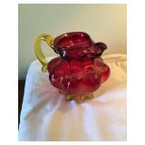 Kanawha Glass Co? amberina lobulated pitcher,