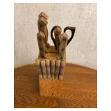Wood block w/ 11 Farberware knives & scissors