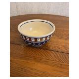 Polish pottery bowl, 5.5"D, stars & stripes