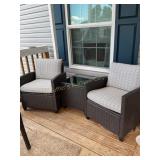 Wicker chairs 26" x 29? x 23? & table w/