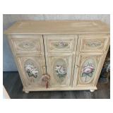 Hand painted decorative cabinet 15" x 36ï¿½ x 31.5"