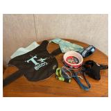 Misc dog supplies- bowl, harness, collars,