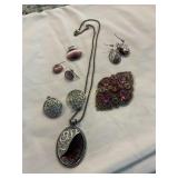 Costume jewelry- necklace,  earrings, brooch