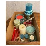 Misc candle lot- holders, warmer, wax melts, etc