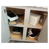 Contents of cabinet- bakeware, Geo Forman, pie