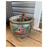 Ceramic flower pot 7" tall