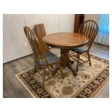 Round oak claw foot table 35x35", 12ï¿½ leaf, 2