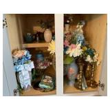 Contents of cabinet- misc. vases/floral