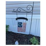 Metal & slate flag outdoor decor