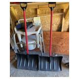 2 wide blade snow shovels