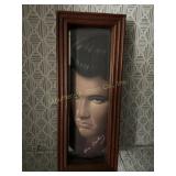 Elvis Presley necktie in wood frame glass front