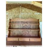 Oak wall cabinet/ shelves w3 drawers 37ï¿½ x 26ï¿½ x
